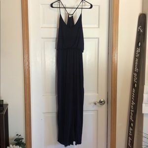 Rolla Coster  blue razor back maxi dress w slit